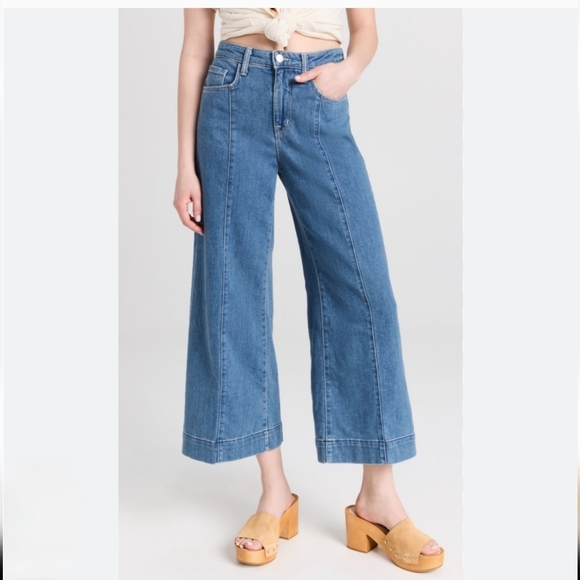 L'agence Houston High Rise Cropped Jean Wide Leg Arroyo Size 29 - Picture 3 of 10